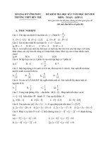 Đề thi học kỳ 1 Toán 11 năm học 2017 – 2018 trường THPT Bến Tre – Vĩnh Phúc | Toán học, Lớp 11 - Ôn Luyện