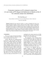 Consumer response on X2 coloured contact lens (A case study at PT alergan inti Indonesia in Jakarta as the of X2 coloured contact lens distributor)