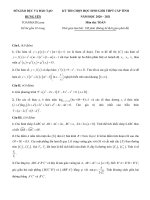 Đề thi học sinh giỏi Toán THPT cấp tỉnh năm 2020 – 2021 sở GD&ĐT Hưng Yên