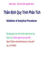 THẨM ĐỊNH QUI TRÌNH PHÂN TÍCH pptx _ KIỂM NGHIỆM (slide nhìn biến dạng, tải về đẹp lung linh)