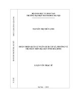 Hoàn thiện quản lý ngân sách cấp xã, phường và thị trấn tại tỉnh hòa bình  