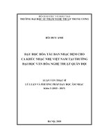 Dạy học hòa tấu ban nhạc đệm cho ca khúc nhạc nhẹ Việt Nam tại Trường Đại học Văn hóa Nghệ thuật Quân đội