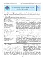 Khảo sát mức độ hài lòng của du khách nội địa tại một số điểm du lịch sinh thái ở Đồng bằng sông Cửu Long