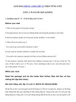 Tải Giải SGK Unit 3 lớp 12 Ways of socialising Reading - Speaking - Giải bài tập tiếng Anh lớp 12 Unit 3 Ways of socialising đầy đủ nhất