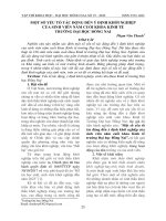 Một số yếu tố tác động đến ý định khởi nghiệp của sinh viên năm cuối khoa Kinh tế trường đại học Đồng Nai