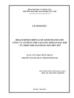 Hoạch định chiến lược kinh doanh cho công ty cổ phần chế tạo giàn khoan dầu khí – pv shipyard giai đoạn 2012 đến 2017 