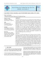 GIẢI PHÁP CƠ BẢN CHO HÒA GIẢI CƠ SỞ Ở ĐỒNG BẰNG SÔNG CỬU LONG