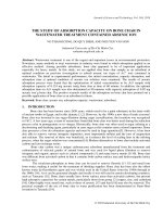 THE STUDY OF ADSORPTION CAPACITY ON BONE CHAR IN WASTEWATER TREATMENT CONTAINED ARSENIC ION