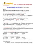 Tải Bộ đề thi học kì 2 lớp 12 môn tiếng Anh có đáp án - Đề thi tiếng Anh lớp 12 học kì 2 năm 2019 - 2020