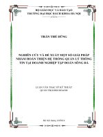 Nghiên cứu và đề xuất một số giải pháp nhằm hoàn thiên hệ thống quản lý thông tin tại doanh nghiệp tập đoàn sông đà 