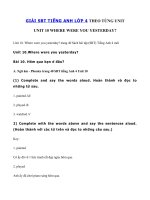 Tải Giải SBT tiếng Anh lớp 4 Unit 10: Where were you yesterday? - Tiếng Anh 4 Unit 10 Where were you yesterday?| Giải bài tập Unit 10 SGK tiếng Anh lớp 4 mới