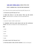 Tải Giải bài tập SBT Tiếng Anh lớp 5 Unit 5: Where will you be this weekend? - Lời giải sách bài tập Tiếng Anh lớp 5 Unit 5