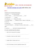 Tải Bộ đề kiếm tra tiếng Anh lớp 5 học kì 2 có đáp án - Đề thi tiếng Anh lớp 5 học kỳ 2 năm 2019 - 2020