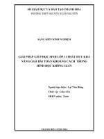 Sáng kiến kinh nghiệm, SKKN - Giải pháp giúp học sinh lớp 11 phát huy khả năng giải bài toán khoảng cách trong hình học không gian