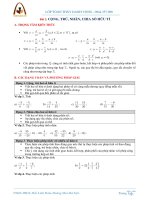 ĐS 7 : CHƯƠNG I – BÀI 2 – CỘNG, TRỪ , NHÂN, CHIA SỐ HỮU TỈ