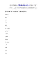 Tải Đề kiểm tra tiếng Anh 3 Unit 5 Are they your friends? - Bài tập Unit 5 lớp 3 Are they your friends? có đáp án