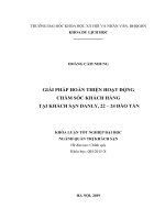KHÓA LUẬN THỰC TẬP GIẢI PHÁP HOÀN THIỆN DỊCH VỤ KHÁCH HÀNG 9,5 ĐIỂM