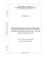 Phân tích thực trạng và đề xuất một số giải pháp nâng cao chất lượng quản lý vận hành lưới điện phân phối huyện thanh trì – tp  hà nội trong giai đoạn 2012 – 2017 