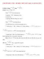 Toán học lớp 9 Đại số 9  CHỦ ĐỀ 5- TÌM x ĐỂ BIỂU THỨC RÚT GỌN  LÀ SỐ NGUYÊN.docx   download