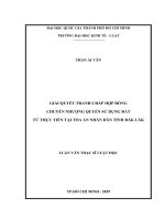 Giải quyết tranh chấp hợp đồng chuyển nhượng quyền sử dụng đất từ thực tiễn tại tòa án nhân dân tỉnh đắk lăk 