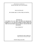 tác động của cấu trúc vốn đến giá trị doanh nghiệp của các doanh nghiệp cổ phần niêm yết trên sở giao dịch chứng khoán thành phố hồ chí minh 