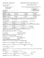 Đề khảo sát chất lượng khối a1 d1 môn tiếng anh lớp 11 mã 2 | Tiếng Anh, Lớp 11 - Ôn Luyện