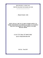Phân tích và đề xuất một số biện pháp cải thiện tình hình tài chính tại công ty cổ phần thương mại dịch vụ viễn thông tin học hoàng minh  