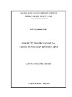 Giải quyết tranh chấp đất đai tại tòa án nhân dân tỉnh bình định 