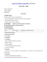 Tải Giáo án tiếng Anh lớp 11 Tuần 35 sách mới - Giáo án điện tử môn tiếng Anh 11 theo tuần