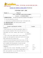 Tải Giáo án tiếng Anh lớp 9 Tuần 21 sách mới - Giáo án điện tử môn tiếng Anh 9 theo tuần