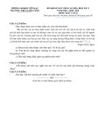 Đề thi học kì 1 môn Ngữ văn 8 năm 2020-2021 có đáp án - Trường THCS Liên Châu