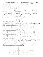 Đề kiểm tra Đại số và Giải tích 11 chương 1 (Lượng giác) trường THPT Thạnh Đông – Kiên Giang | Toán học, Lớp 11 - Ôn Luyện