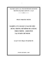 Nghiên cứu hành vi người tiêu dùng trong mô hình mua hàng theo nhóm   groupon tại TP hồ chí minh 