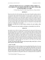 CHUYỂN DỊCH CƠ CẤU LAO ĐỘNG NÔNG THÔN VÀ TÁC ĐỘNG CỦA SỰ DỊCH CHUYỂN NÀY ĐẾN NÔNG HỘ Ở THÀNH PHỐ CẦN THƠ