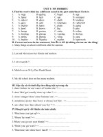 BÀI ÔN TẬP TIẾNG ANH LỚP 7 – LẦN 2