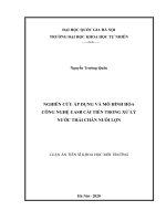 NGHIÊN CỨU ÁP DỤNG VÀ MÔ HÌNH HÓA CÔNG NGHỆ UASB CẢI TIẾN TRONG XỬ LÝ NƯỚC THẢI CHĂN NUÔI LỢN
