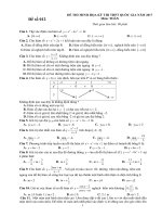 Đề thi thử thpt quốc gia môn toán năm 2017 mã 012 | Toán học, Đề thi đại học - Ôn Luyện