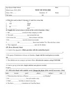 Đề kiểm tra 15 phút môn tiếng anh lớp 10 năm 2015 trường thpt ngô quyền | Tiếng Anh, Lớp 11 - Ôn Luyện