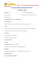 Tải Giáo án tiếng Anh lớp 10 Tuần 3 sách mới - Giáo án điện tử môn tiếng Anh 10 theo tuần