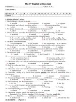 Đề kiểm tra 1 tiết có đáp án môn tiếng anh lớp 11 lần 4 | Tiếng Anh, Lớp 11 - Ôn Luyện