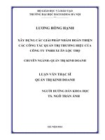 Xây dựng các giải pháp nhằm hoàn thiện các công tác quản trị thương hiệu của công ty tnhh xuân lộc thọ  