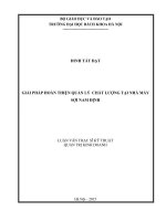 Giải pháp hoàn thiện quản lý chất lượng tại nhà máy sợi nam định 
