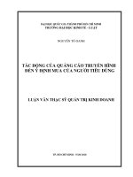 Tác động của quảng cáo truyền hình đến ý định mua của người tiêu dùng 