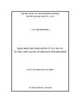 Hoạt động thu thập chứng cứ của tòa án từ thực tiễn tại tòa án nhân dân tỉnh bình định 