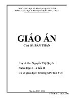 giáo án tuần 2: Cô giáo và các bạn