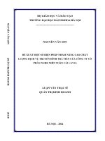 Đề xuất giải pháp nâng cao chất lượng dịch vụ truyền hình trả tiền của công ty cổ phần nghe nhìn toàn cầu (avg) 