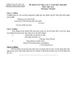 Đề thi KSCL học sinh giỏi môn Ngữ văn 6 năm 2020-2021 có đáp án - Trường THCS Liên Châu (Lần 1)