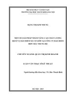 Một số giải pháp nâng cao chất lượng dịch vụ bảo hiểm xe cơ giới tại công ty bảo hiểm bidv bắc trung bộ  