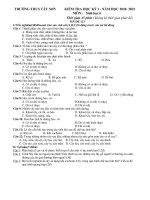 Đề thi học kì 1 môn Sinh học 6 năm 2020-2021 có đáp án - Trường THCS Tây Sơn