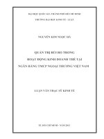 Quản trị rủi ro trong hoạt động kinh doanh thẻ tại ngân hàng TMCP ngoại thương việt nam 